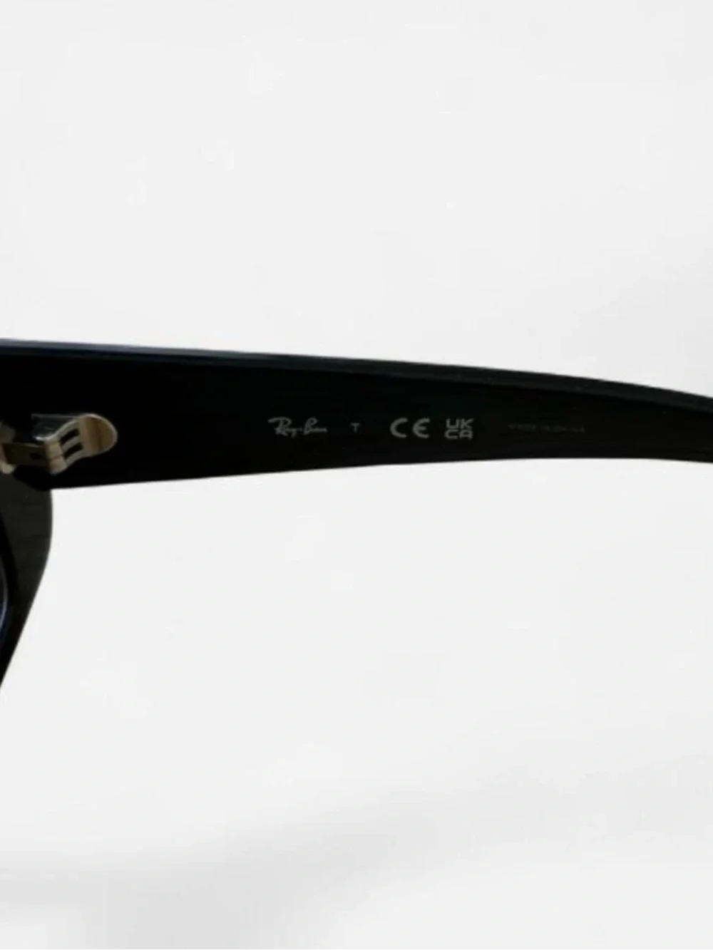 y2k Ray-Ban Kiliane Polished Black Rectangular Sunglasses Unisex Bio-based